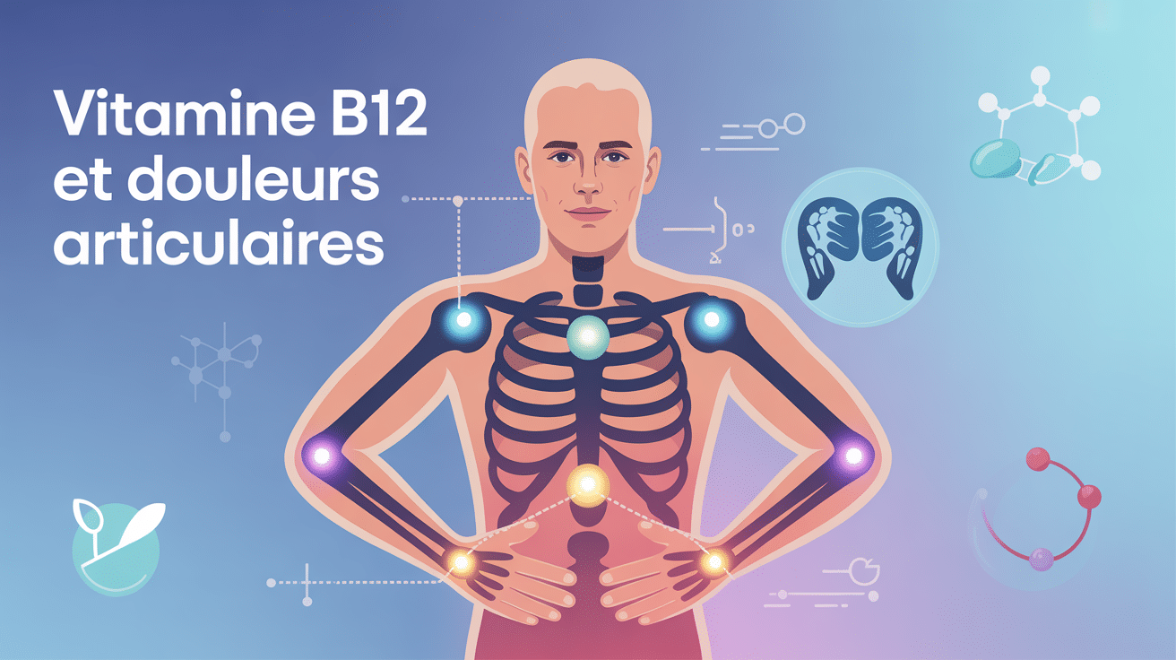 illustration vitamine b12 et douleurs articulaires, connexion nerfs et articulation