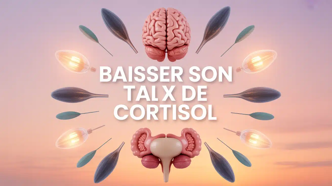 illustration vectorielle baisser son taux de cortisol cerveau et glandes surrenales