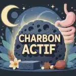 illustration charbon actif digestion nuit lune étoiles