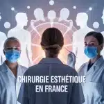 illustration vectorielle chirurgie esthétique en France avec chirurgiens et formes humaines