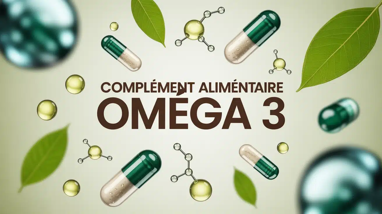 Capsules de complément alimentaire oméga 3 avec éléments santé