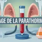 illustration dosage de la parathormone avec glandes parathyroïdes et tube sanguin