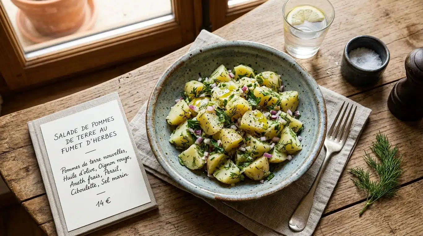 Salade de pommes de terre aux herbes pour une option à IG modéré
