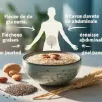 bol de flocons d avoine avec graines et symbole perte graisse abdominale