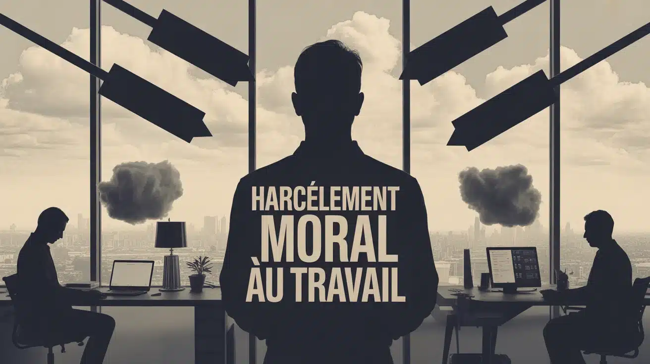 illustration harcèlement moral au travail silhouette oppressée