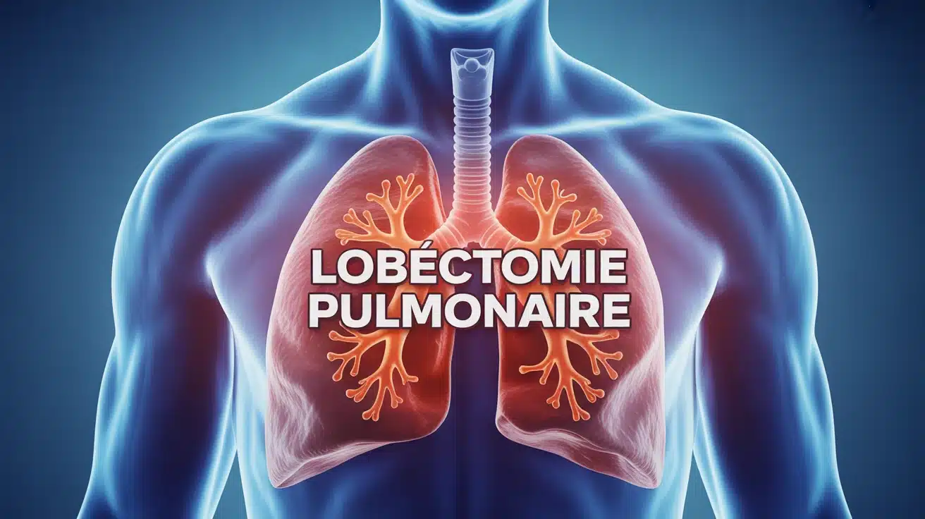 Schéma vectoriel lobectomie pulmonaire avec lobe mis en évidence