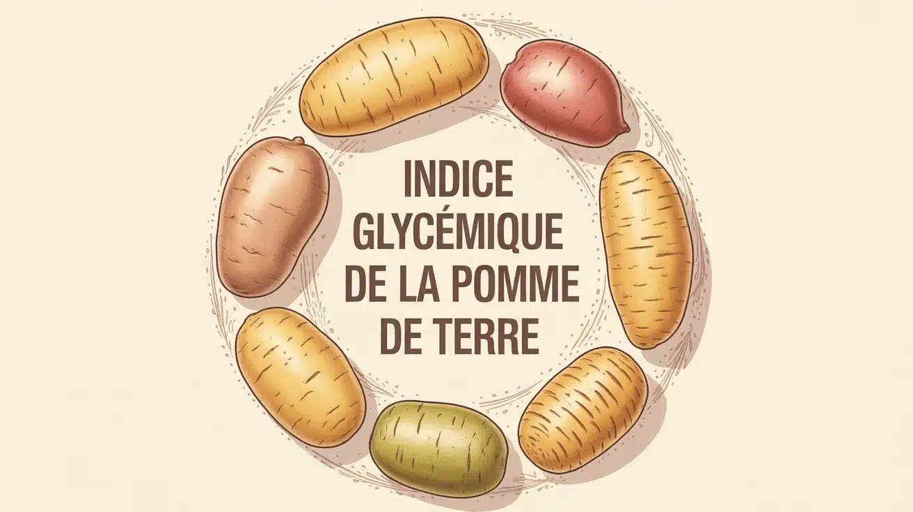 Illustration stylisée de l indice glycémique de la pomme de terre avec variétés et cuissons