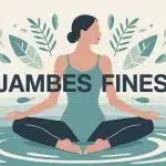 silhouette feminine jambes fines avec feuilles vertes