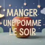 Illustration pomme soir lune étoiles calme