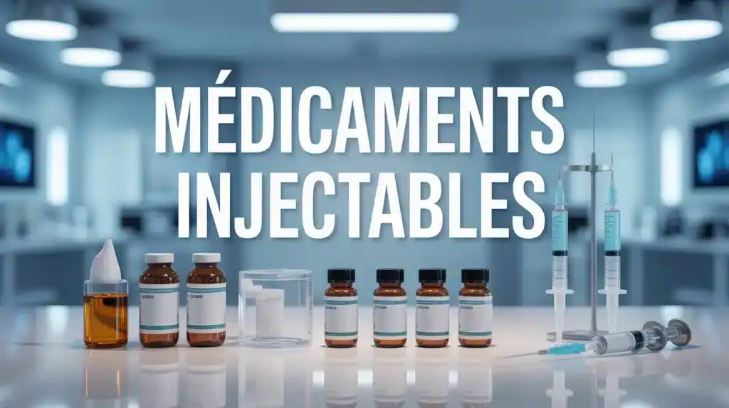illustration moderne médicaments injectables sécurisés