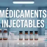illustration moderne médicaments injectables sécurisés
