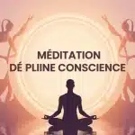 Silhouette méditative cercle lumineux pleine conscience