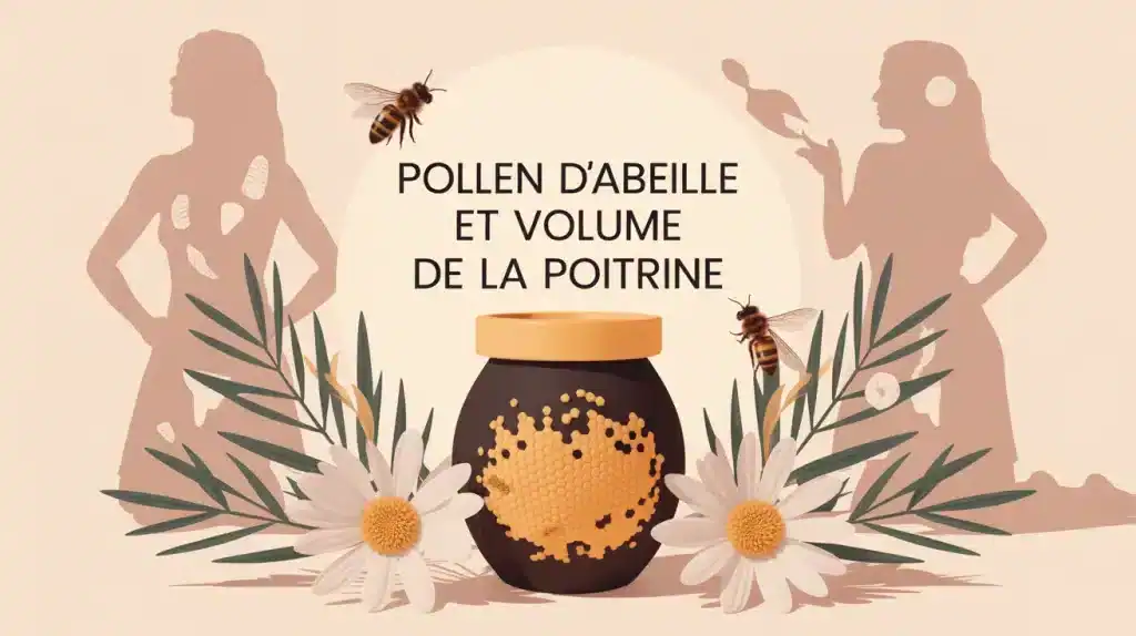 illustration pollen d abeille et volume de la poitrine pot et silhouette féminine