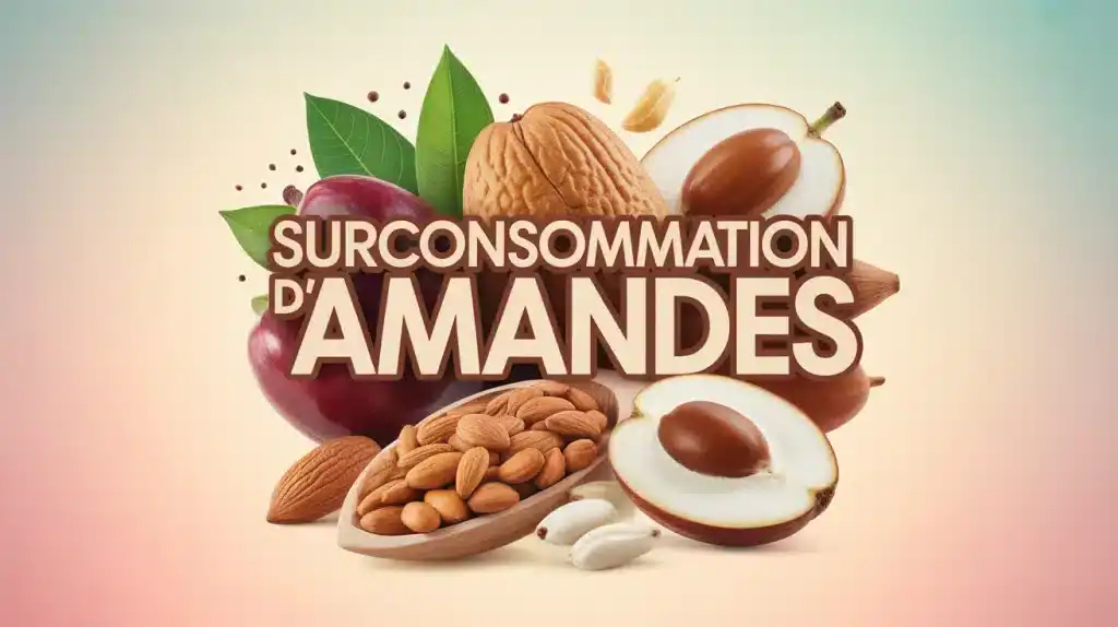 illustration surconsommation d amandes avec amandes entières cassées et feuilles
