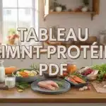 illustration tableau aliment protéine PDF avec aliments riches en protéines