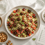 alimentation pour crise de goutte assiette salade quinoa