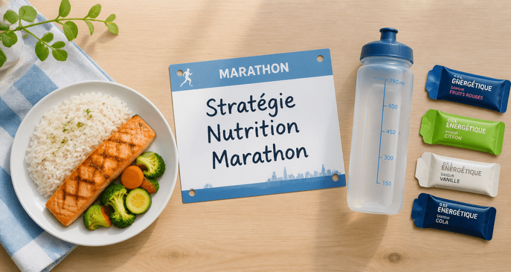 alimentation pour un marathon assiette et gels énergétiques