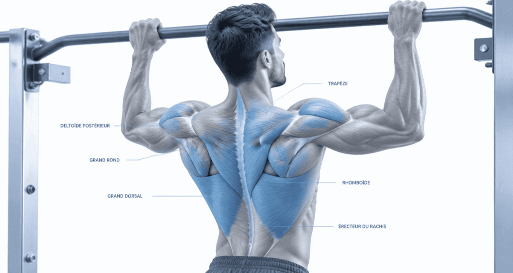 dos musculation homme traction schéma