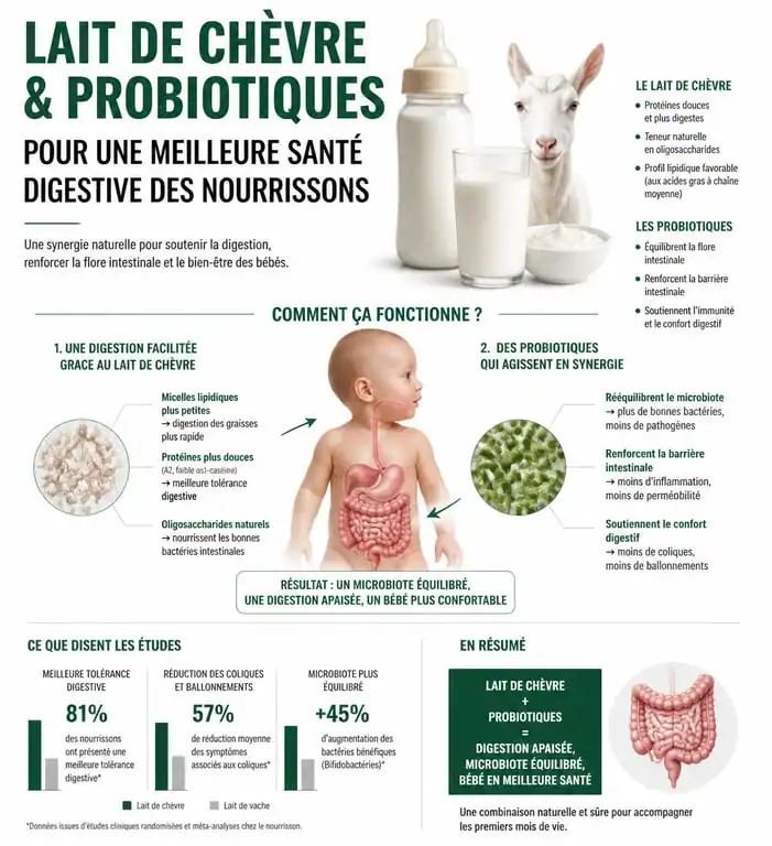 Infographie sur les bienfaits des produits PediAct pour la santé digestive des nourrissons