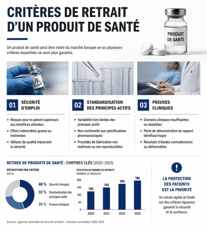 Infographie expliquant les raisons du retrait de l'intrait de marron d'inde du marché pour des raisons de sécurité sanitaire