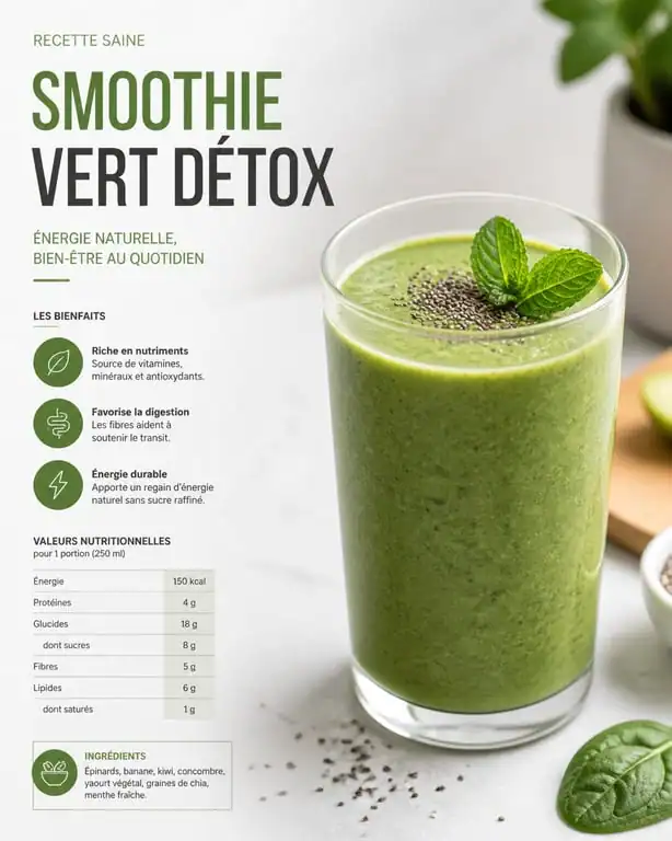 Smoothie perte de poids sain et équilibré dans un verre