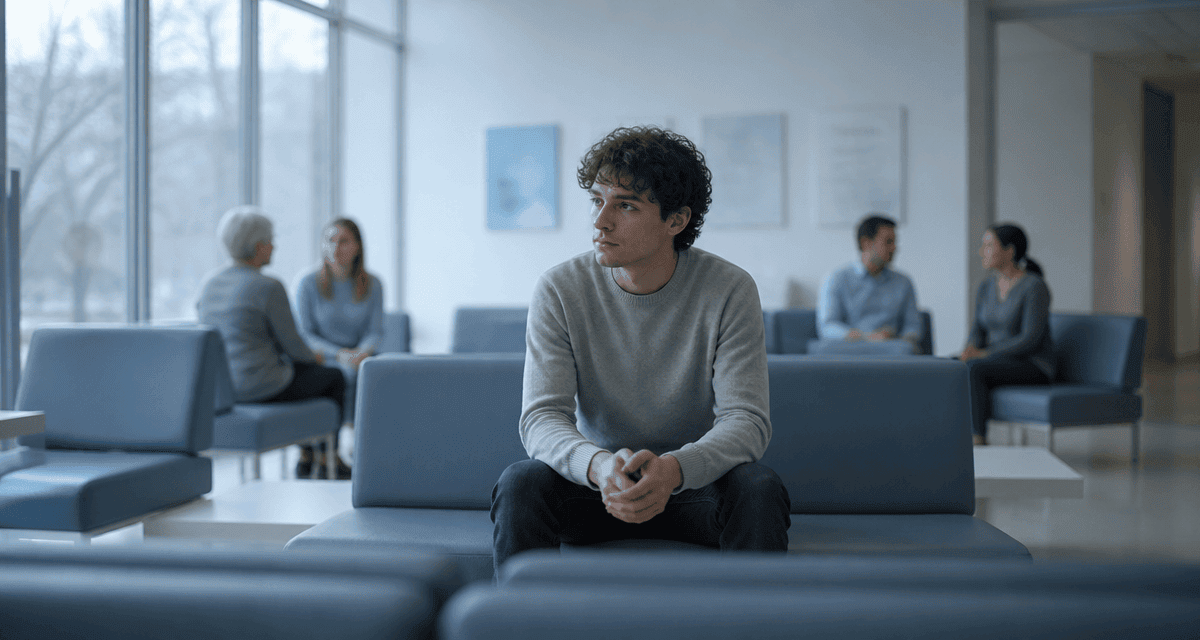 pression sociale jeune adulte isolé salle d'attente