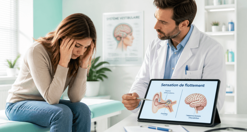 Sensation de flottement dans la tête, médecin et patiente