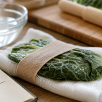 Feuille de chou remede de grand-mere en cataplasme sur articulations, soulage et réduit l’engorgement
