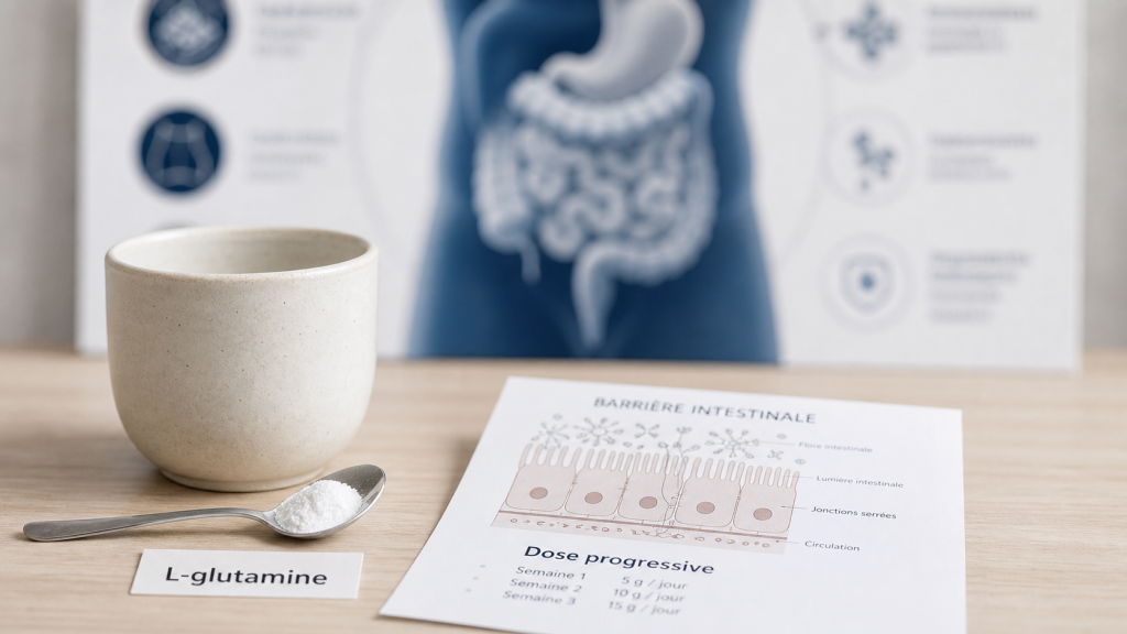 L-glutamine intestin : effets secondaires et dose progressive
