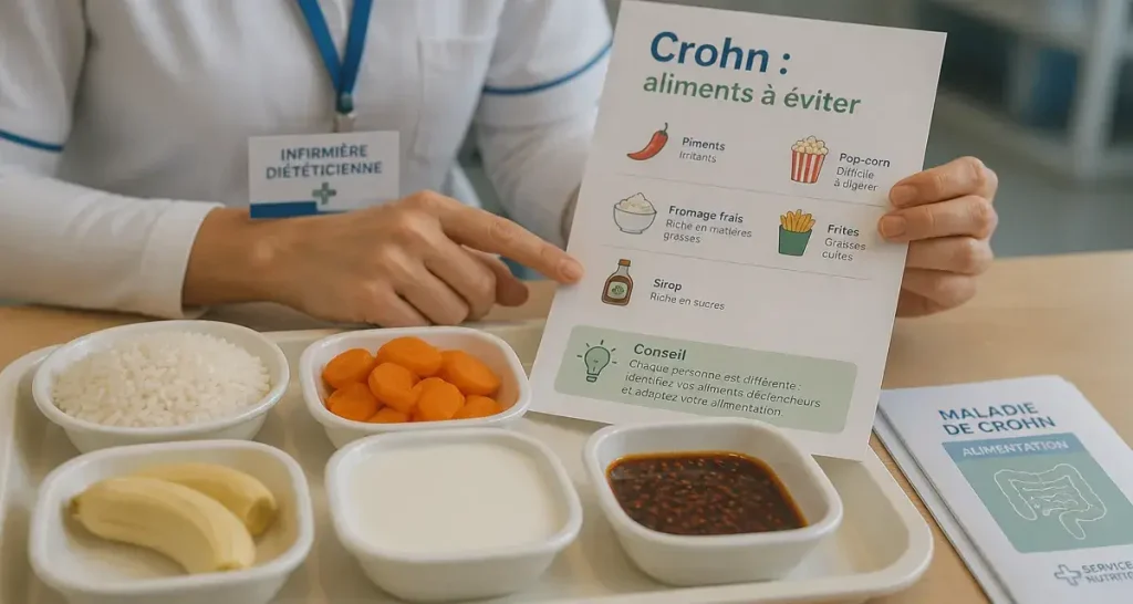 Maladie de Crohn aliments a eviter : liste d’aliments à éviter pour limiter les crises