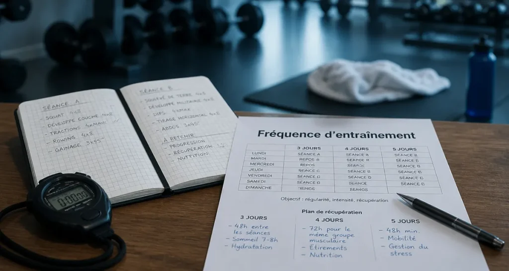 Musculation tous les jours : carnet récupération et repos pour progresser