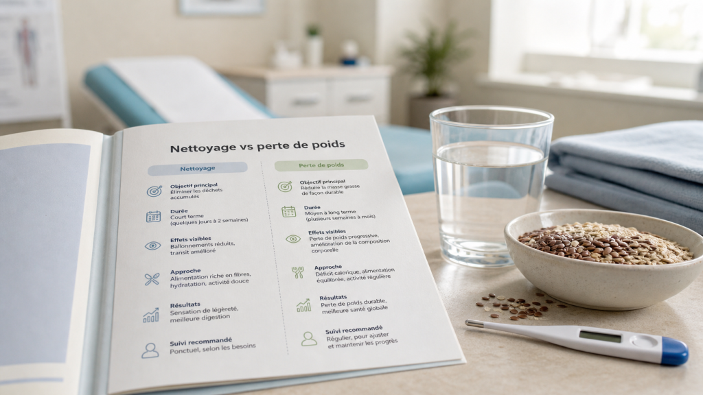 Nettoyage du côlon et perte de poids : comparaison et fibres