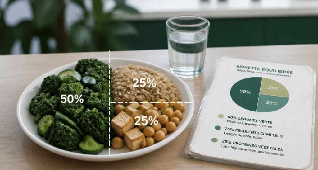 Regime vegetarien pour perdre 10 kilos : assiette végétarienne macros équilibrées