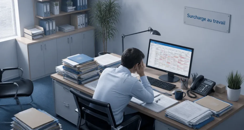 surcharge au travail bureau moderne