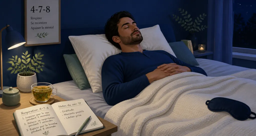 technique pour s endormir rapidement adulte allongé chambre paisible