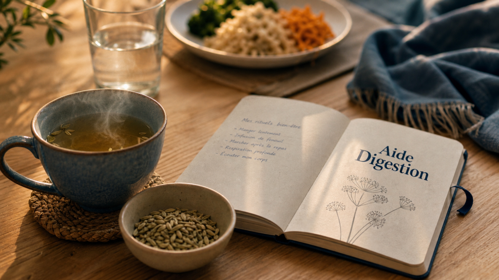 Aide pour la digestion : infusion tiède et graines de fenouil