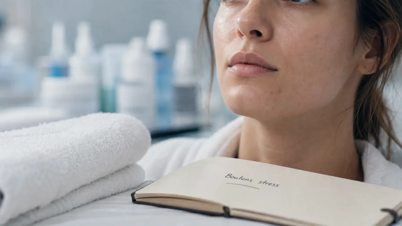 Boutons de stress sur le visage : signes et apaisement