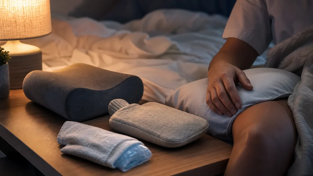 Chaleur et positions pour calmer les douleurs articulaires la nuit