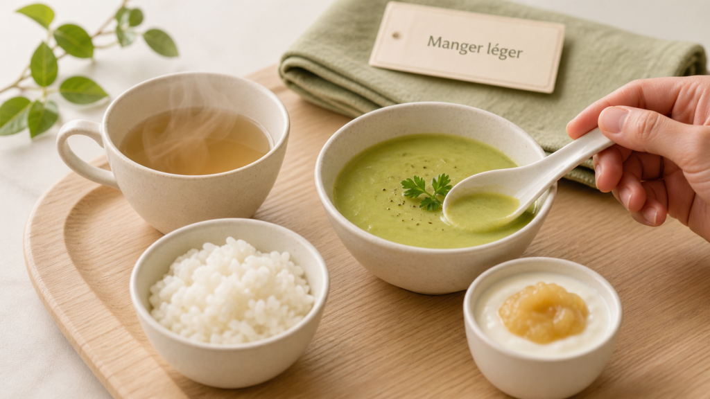 Que manger quand on est malade : soupe légère, riz et yaourt nature