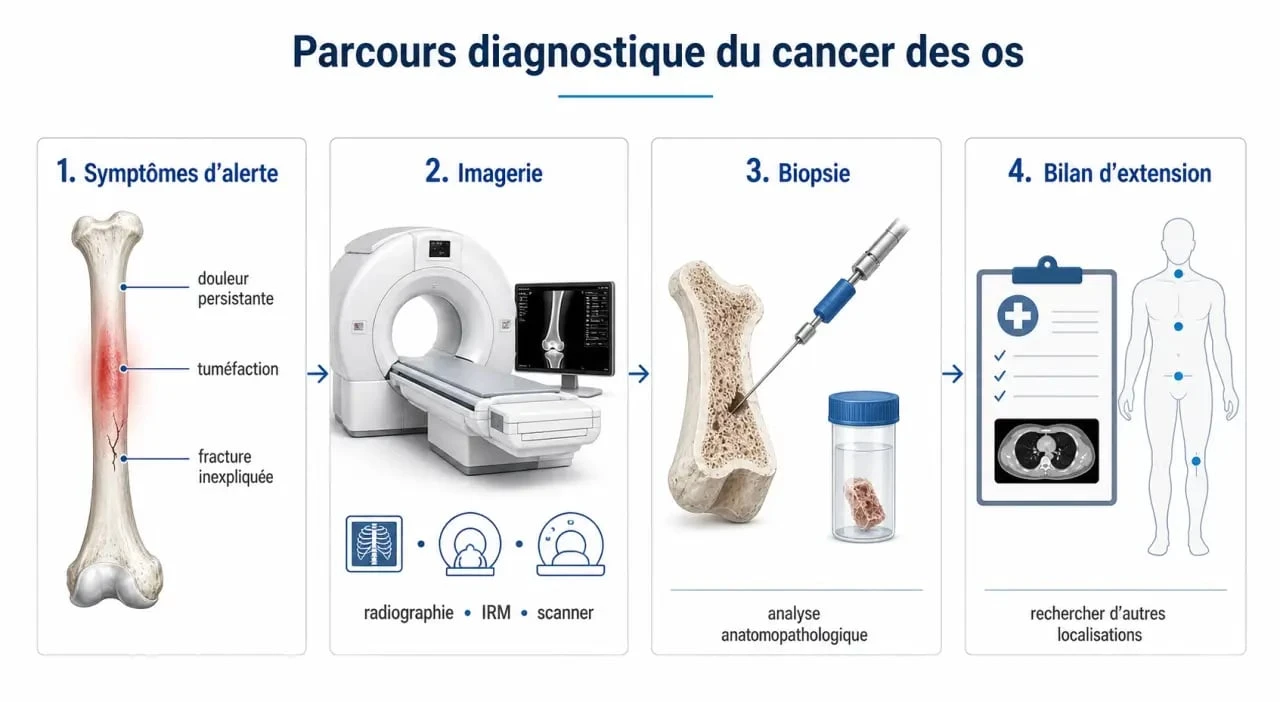 Cancer des os : parcours diagnostique de la douleur à la biopsie
