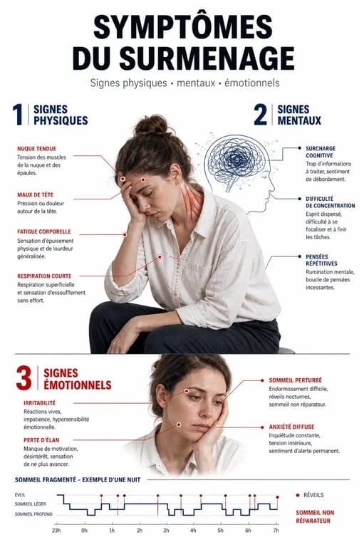 Surmenage symptôme : signes physiques, mentaux et émotionnels à repérer