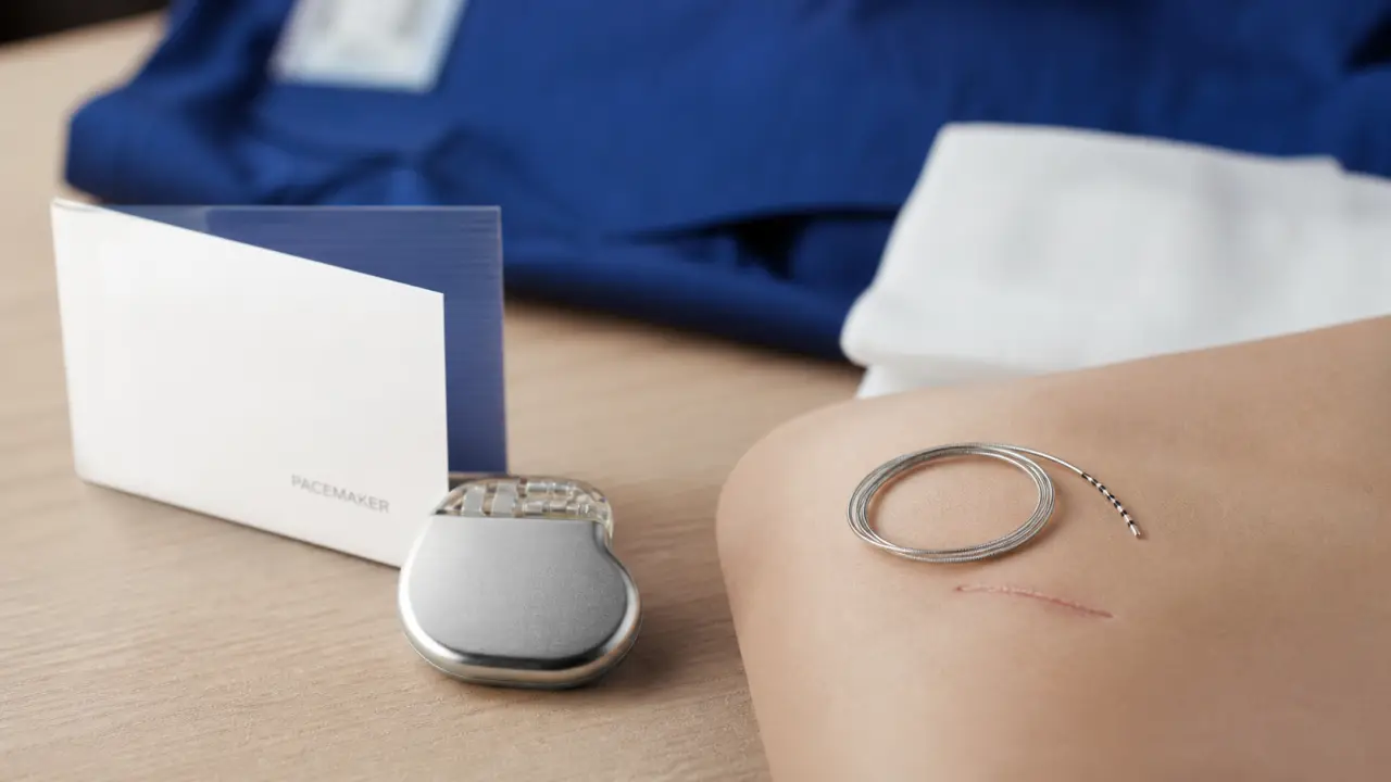 Pacemaker inconvénient : boîtier et cicatrice simulée, carte porteur