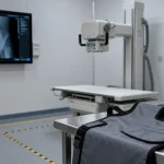 Radiographie en salle d’imagerie, appareil à rayons X et détecteur numérique