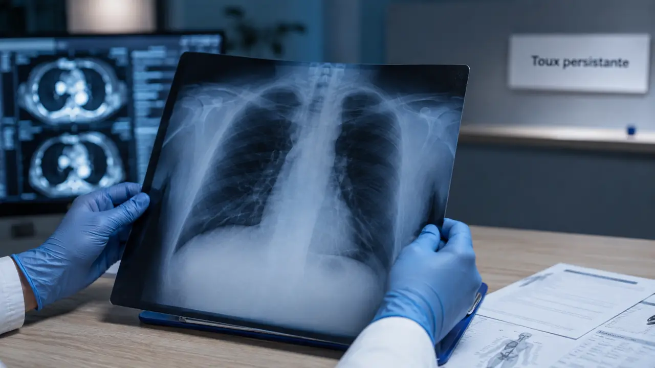 Signe cancer poumon : toux persistante, sang, fatigue (photo radiographie)