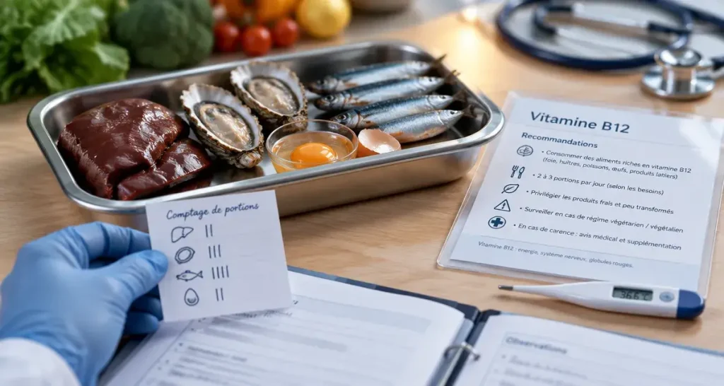Vitamine B12 : les aliments les plus riches et les repères pour couvrir 4 µg par jour